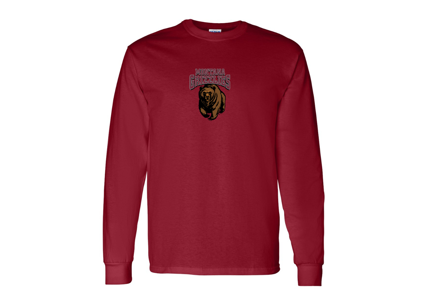 Men's Montana Grizzliesl Gildan Heavy Cotton Long Sleeve T-Shirt