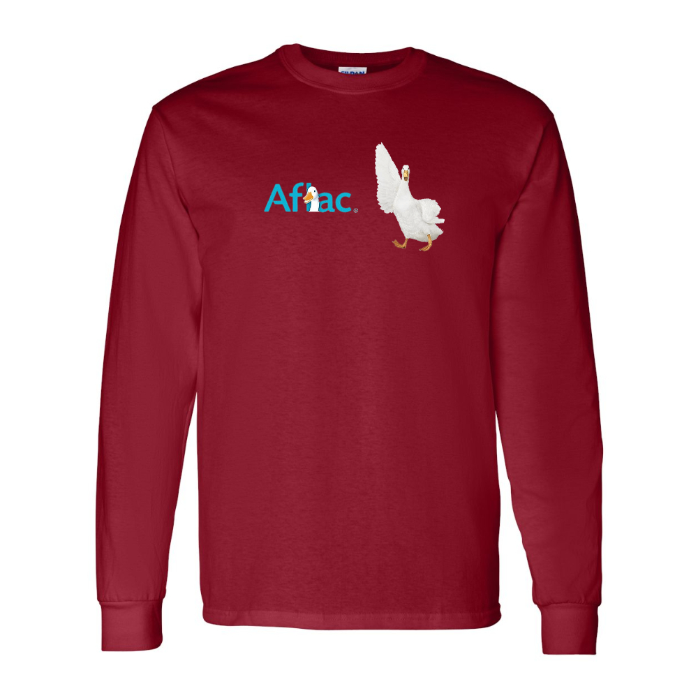 Men's Aflac Logo and Duck Gildan Heavy Cotton Long Sleeve T-Shirt