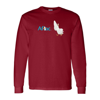 Men's Aflac Logo and Duck Gildan Heavy Cotton Long Sleeve T-Shirt