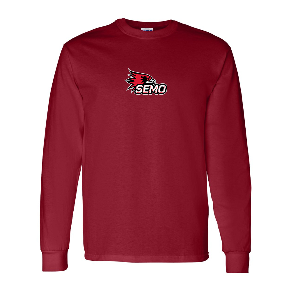 Men's SEMO Redhawks Logo Gildan Heavy Cotton Long Sleeve T-Shirt