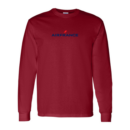Men's Air France Logo Gildan Heavy Cotton Long Sleeve T-Shirt