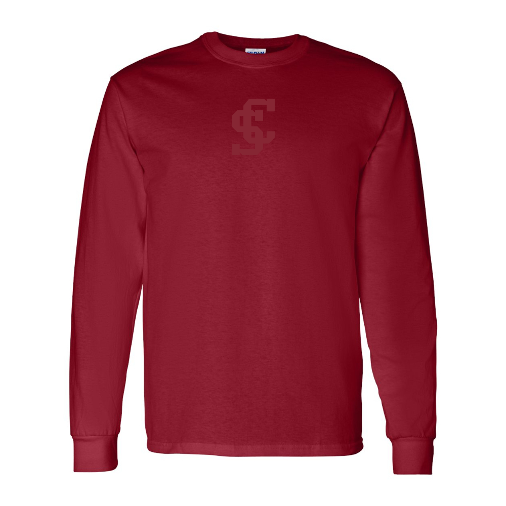 Men's Santa Clara Broncos Logo  Gildan Heavy Cotton Long Sleeve T-Shirt