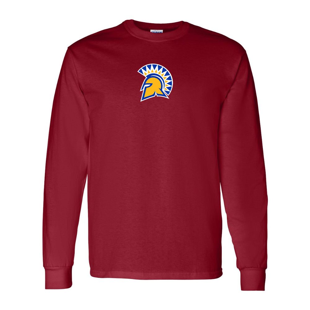 Men's San Jose State Spartans Logo Gildan Heavy Cotton Long Sleeve T-Shirt