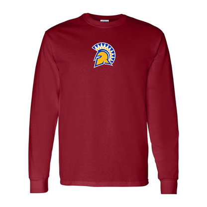 Men's San Jose State Spartans Logo Gildan Heavy Cotton Long Sleeve T-Shirt