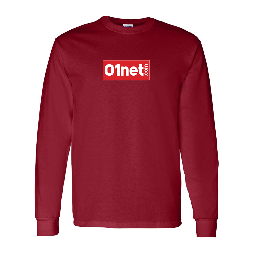 Men's 01net Logo Gildan Heavy Cotton Long Sleeve T-Shirt