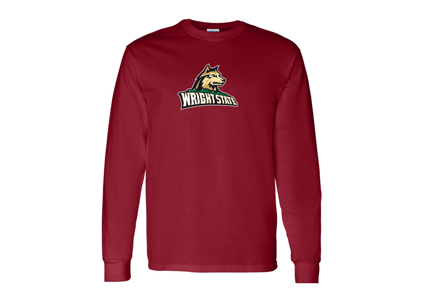 Men's Wright State Raiders Gildan Heavy Cotton Long Sleeve T-Shirt