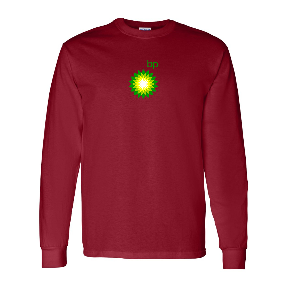 Men's BP Oil Logo Gildan Heavy Cotton Long Sleeve T-Shirt