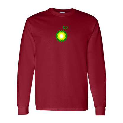 Men's BP Oil Logo Gildan Heavy Cotton Long Sleeve T-Shirt