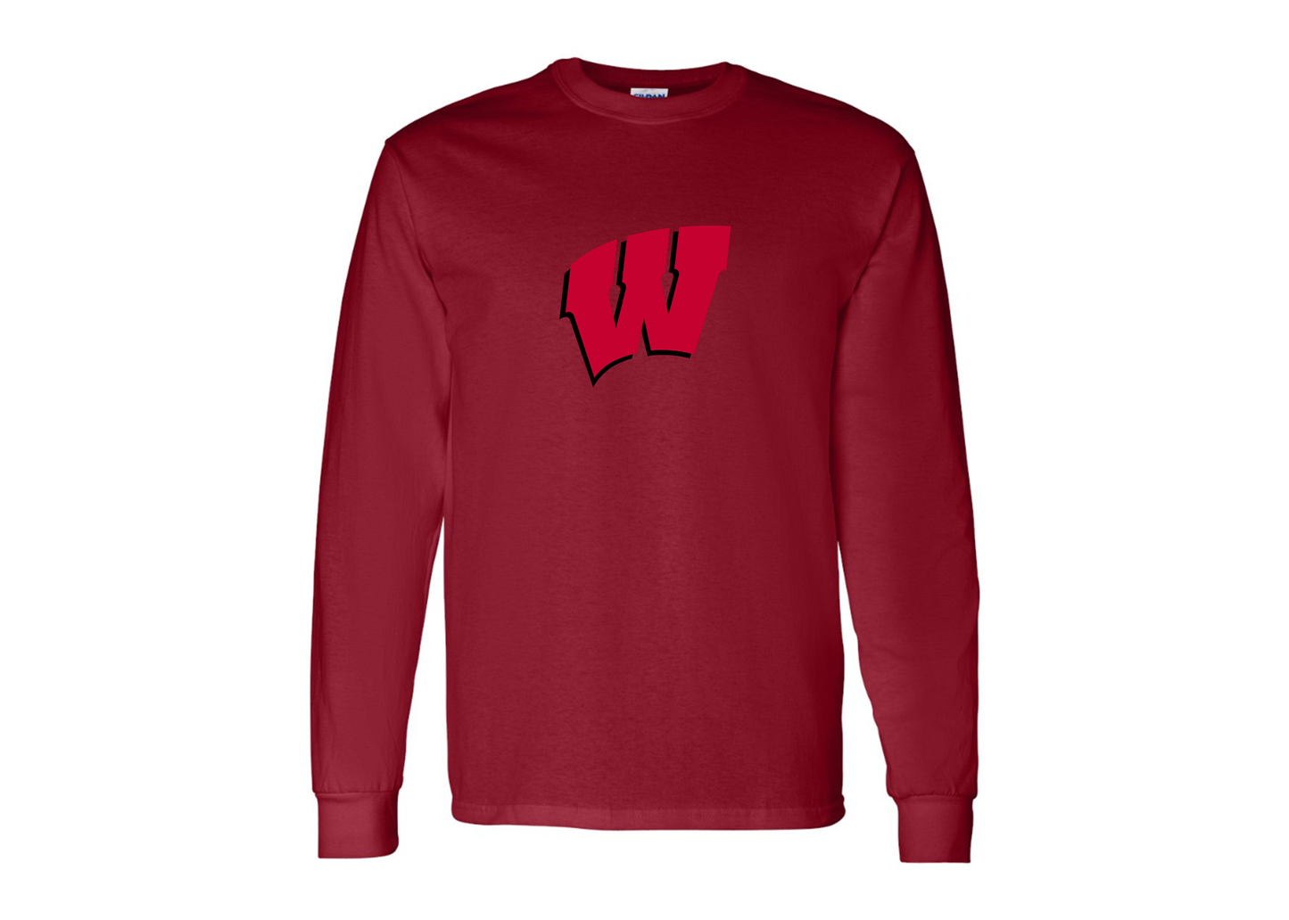 Men's Wisconsin Badgers Gildan Heavy Cotton Long Sleeve T-Shirt
