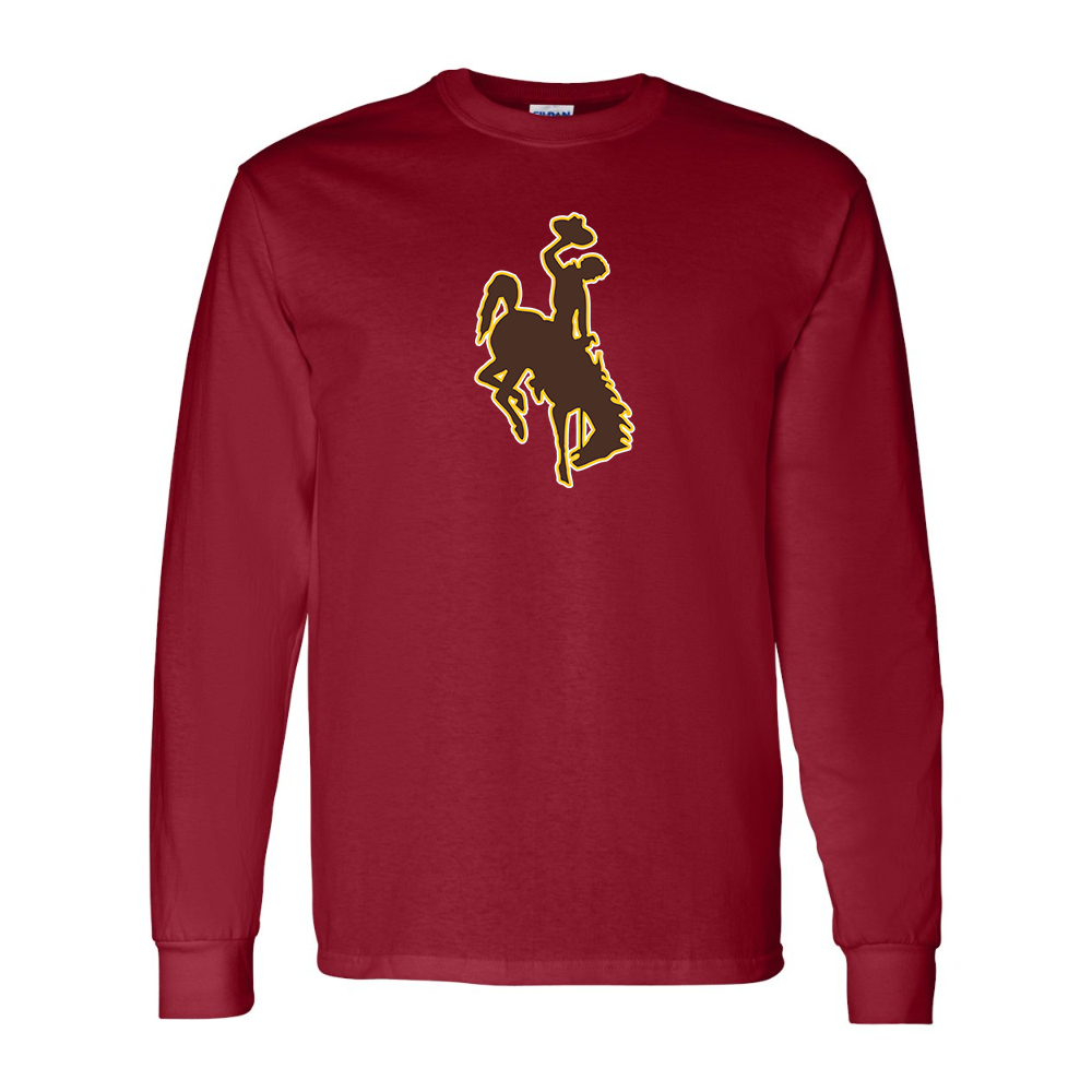 Men's Wyoming Cowboys Gildan Heavy Cotton Long Sleeve T-Shirt