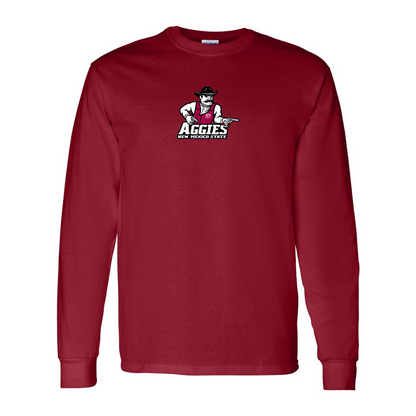Men's Aggies New Mexico State Logo Gildan Heavy Cotton Long Sleeve T-Shirt
