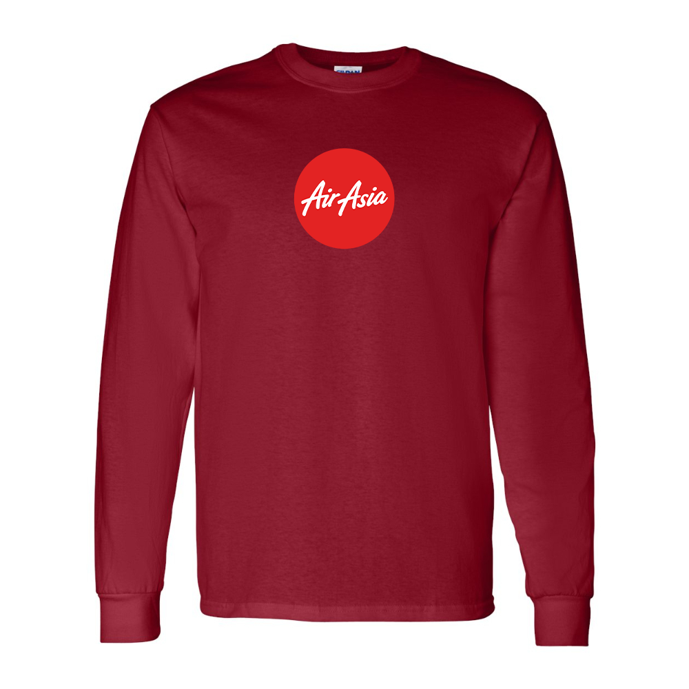 Men's Air Asia Logo Gildan Heavy Cotton Long Sleeve T-Shirt