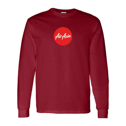 Men's Air Asia Logo Gildan Heavy Cotton Long Sleeve T-Shirt