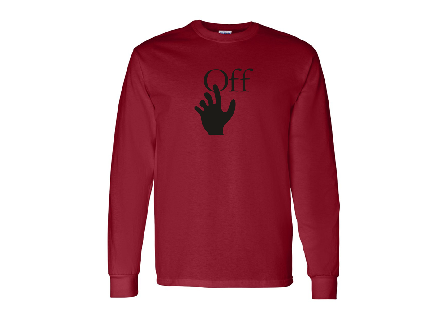 Men's Off-White Hand Gildan Heavy Cotton Long Sleeve T-Shirt