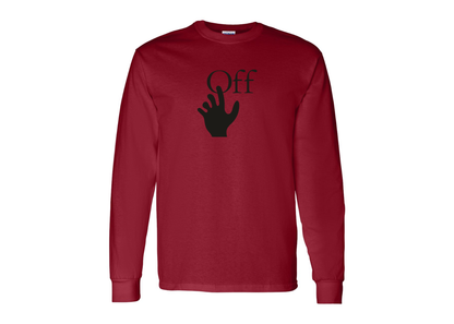 Men's Off-White Hand Gildan Heavy Cotton Long Sleeve T-Shirt