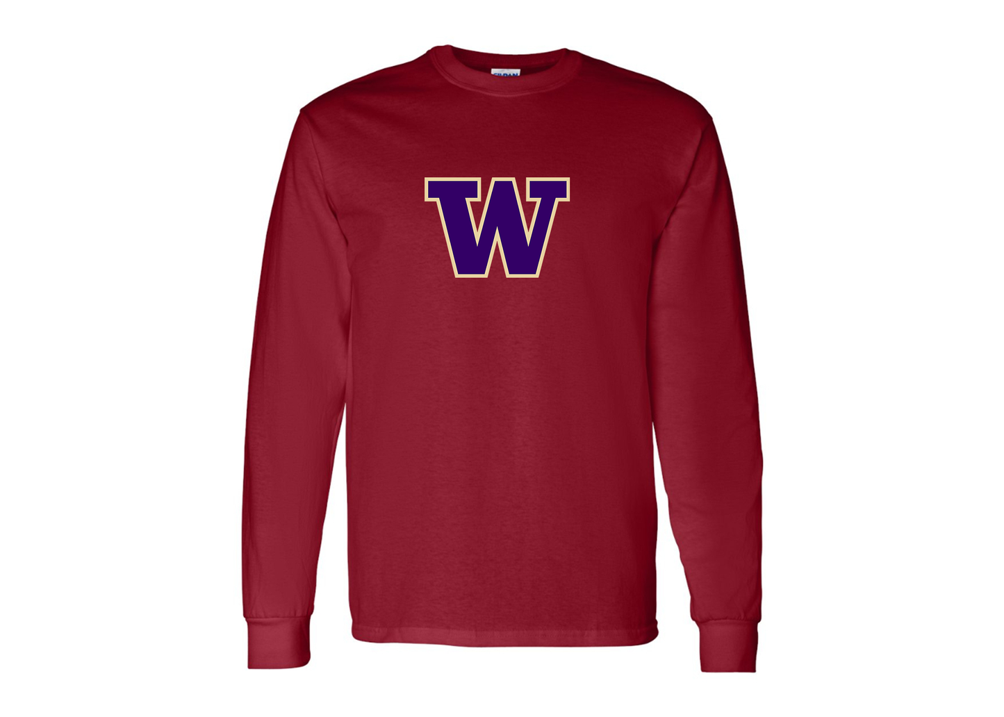 Men's Washington Huskies Gildan Heavy Cotton Long Sleeve T-Shirt