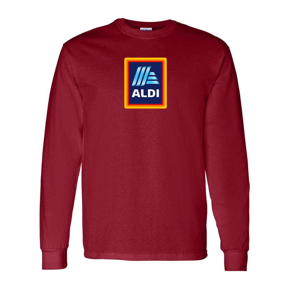 Men's Aldi Logo Gildan Heavy Cotton Long Sleeve T-Shirt