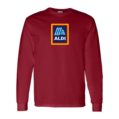 Men's Aldi Logo Gildan Heavy Cotton Long Sleeve T-Shirt