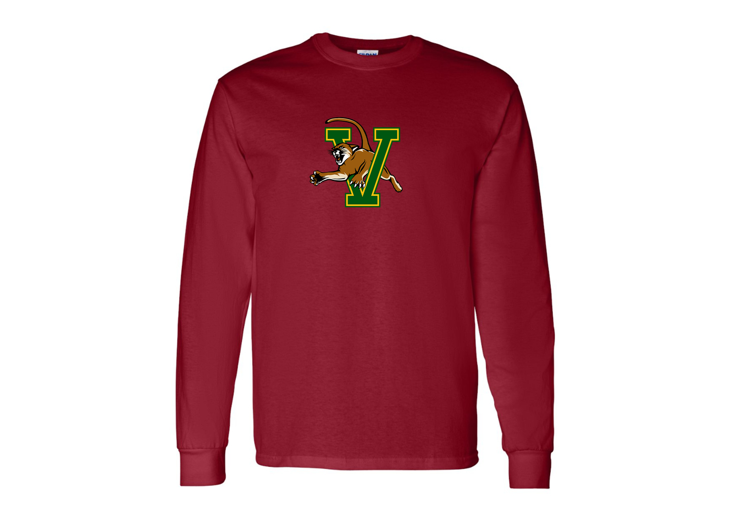 Men's Vermont Catamounts Gildan Heavy Cotton Long Sleeve T-Shirt