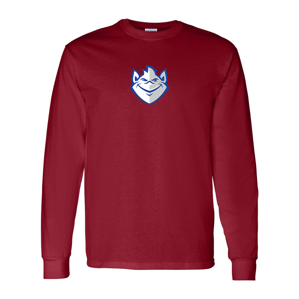 Men's Saint Louis Billikens Logo Gildan Heavy Cotton Long Sleeve T-Shirt