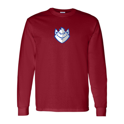 Men's Saint Louis Billikens Logo Gildan Heavy Cotton Long Sleeve T-Shirt