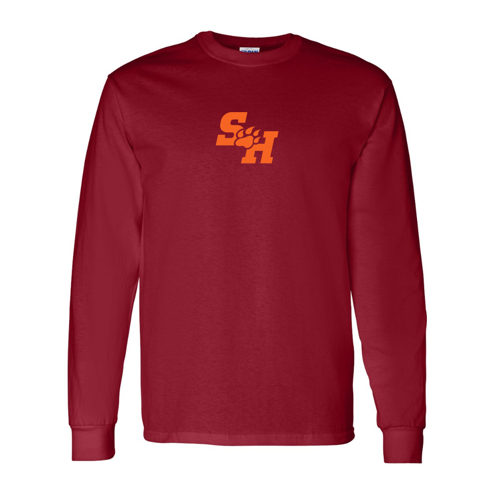 Men's Sam Houston State Bearkats Logo Gildan Heavy Cotton Long Sleeve T-Shirt