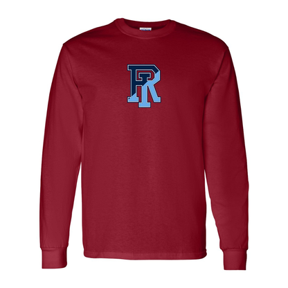 Men's Rhode Island Rams Logo Gildan Heavy Cotton Long Sleeve T-Shirt