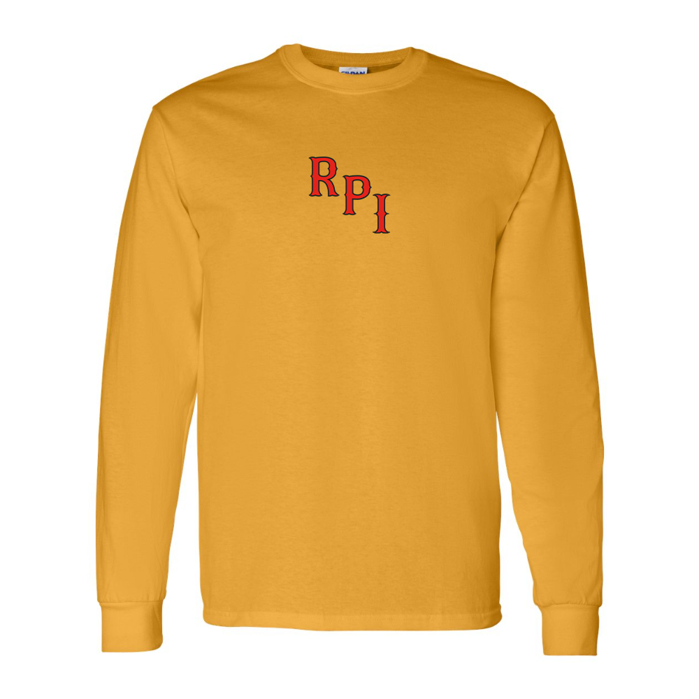 Men's RPI Engineers Logo Gildan Heavy Cotton Long Sleeve T-Shirt