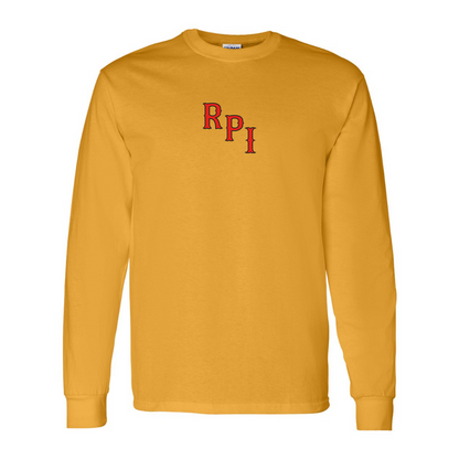 Men's RPI Engineers Logo Gildan Heavy Cotton Long Sleeve T-Shirt