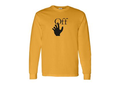 Men's Off-White Hand Gildan Heavy Cotton Long Sleeve T-Shirt