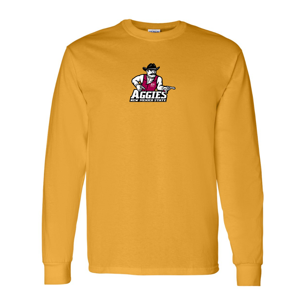 Men's Aggies New Mexico State Logo Gildan Heavy Cotton Long Sleeve T-Shirt