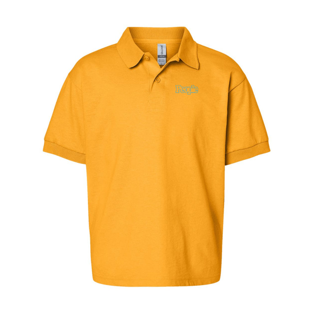 Youth People Magazine Logo Gildan Dry Blend Jersey Polo