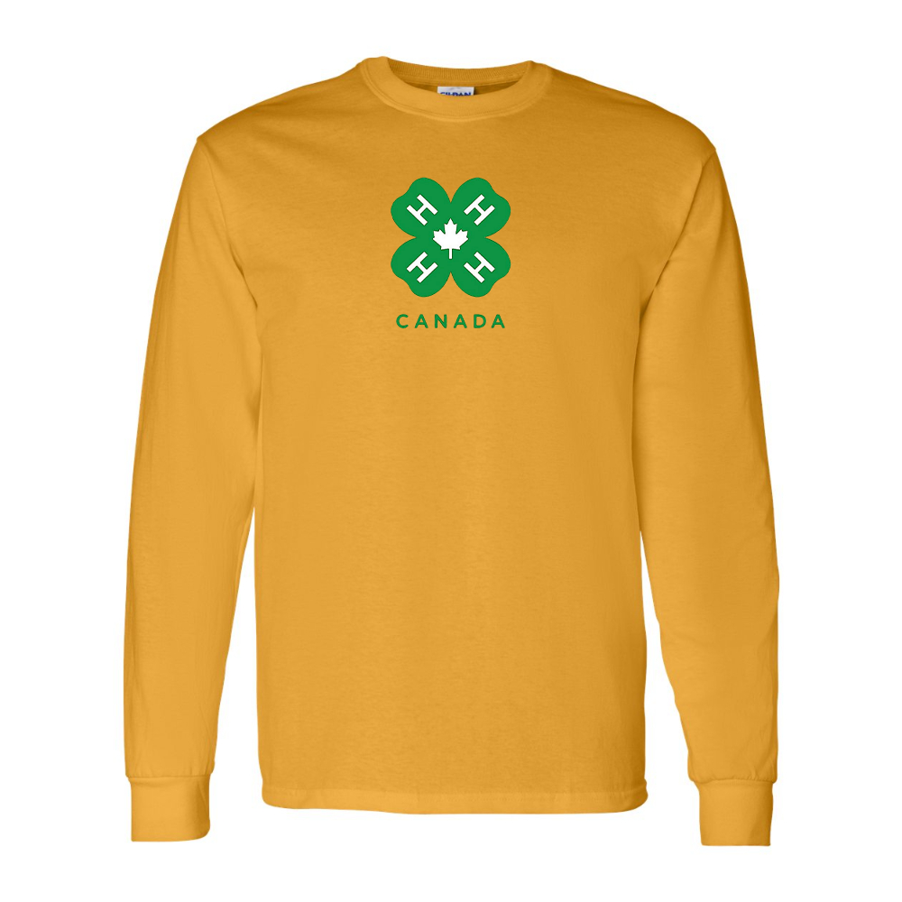 Men's 4H Canada Logo Gildan Heavy Cotton Long Sleeve T-Shirt