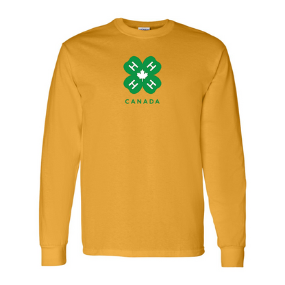 Men's 4H Canada Logo Gildan Heavy Cotton Long Sleeve T-Shirt
