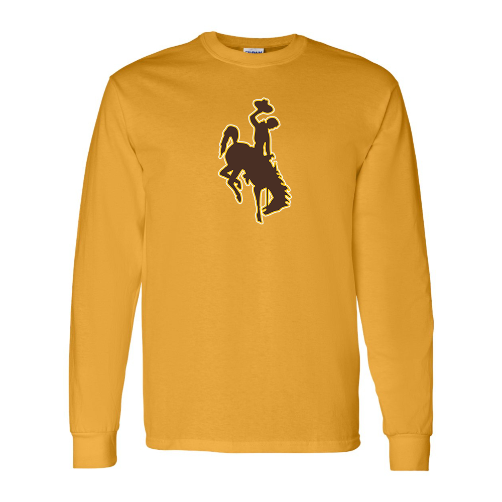 Men's Wyoming Cowboys Gildan Heavy Cotton Long Sleeve T-Shirt