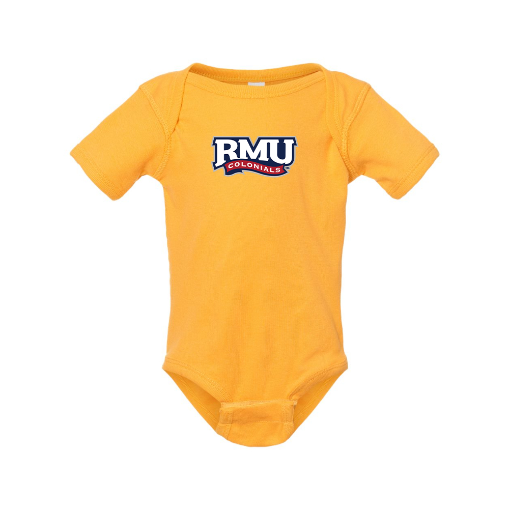Robert Morris Colonials Logo  Rabbit Skins Infant Baby Rib Bodysuit