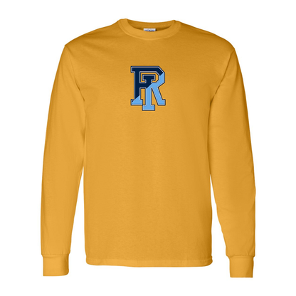 Men's Rhode Island Rams Logo Gildan Heavy Cotton Long Sleeve T-Shirt