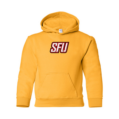 Youth Saint Francis Red Flash Logo Gildan Heavy Blend  Hooded Sweatshirt
