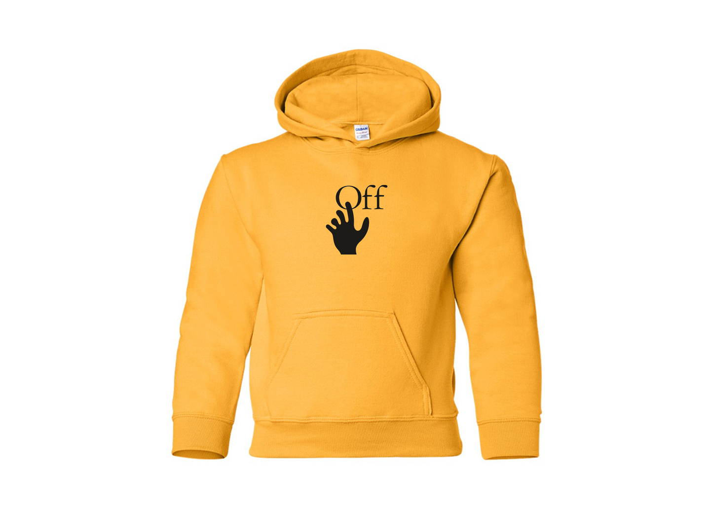 Youth Off-White Hand Gildan Heavy Blend  Hooded Sweatshirt