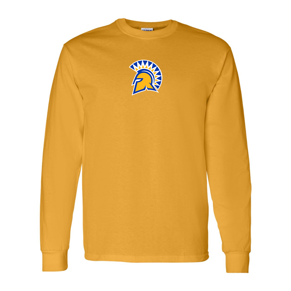 Men's San Jose State Spartans Logo Gildan Heavy Cotton Long Sleeve T-Shirt