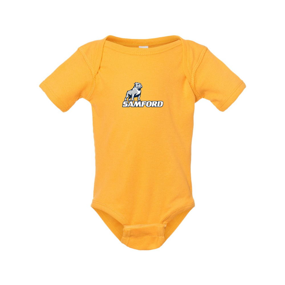 Samford Bulldogs Logo Rabbit Skins Infant Baby Rib Bodysuit