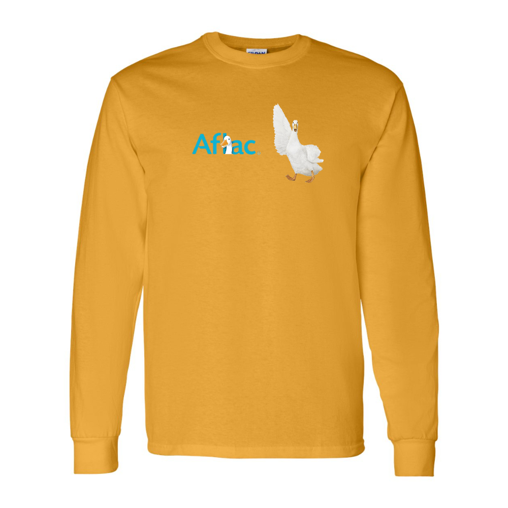 Men's Aflac Logo and Duck Gildan Heavy Cotton Long Sleeve T-Shirt