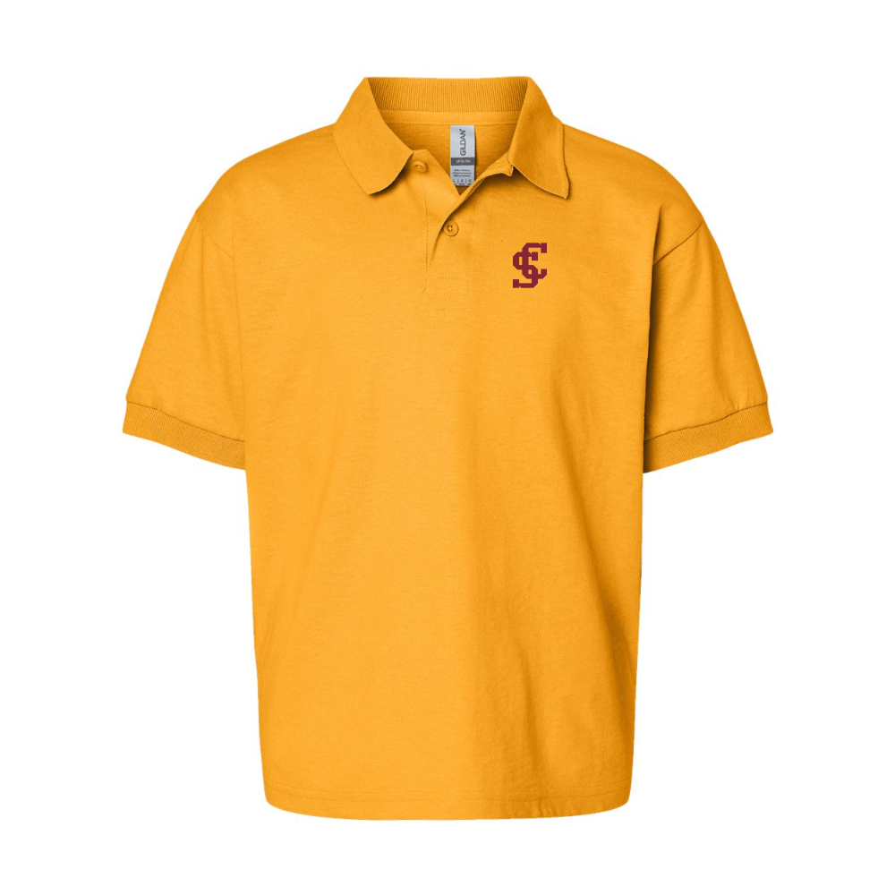 Youth Santa Clara Broncos Logo Gildan Dry Blend Jersey Polo