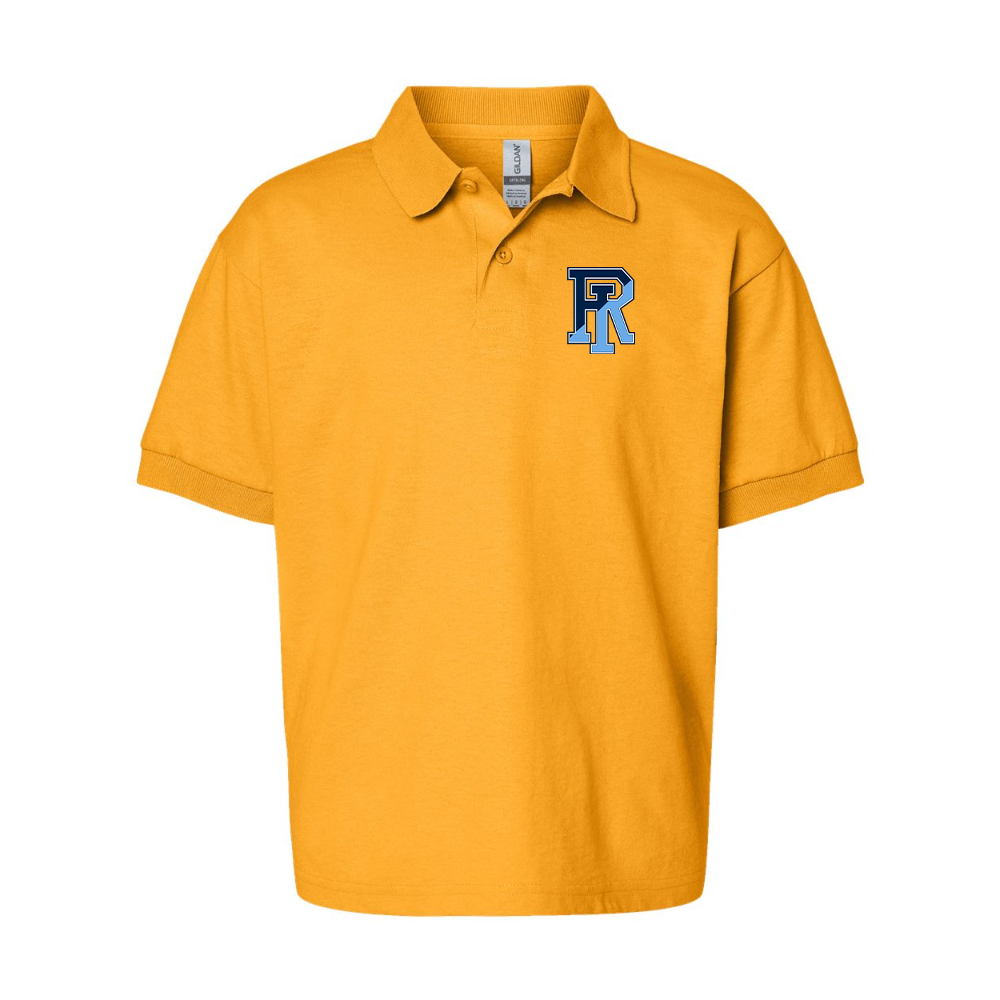 Youth Rhode Island Rams Logo Gildan Dry Blend Jersey Polo