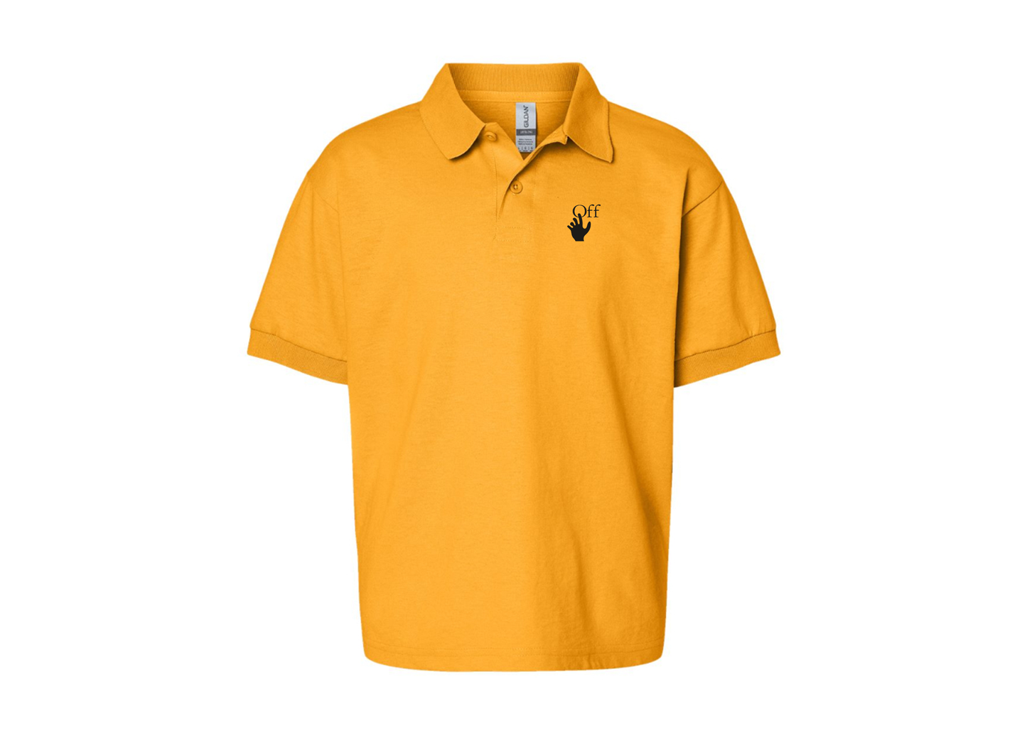 Youth Off-White Hand Gildan Dry Blend Jersey Polo