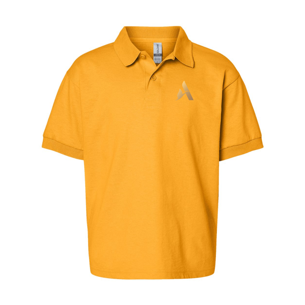 Youth Accor Golden Logo Gildan Dry Blend Jersey Polo
