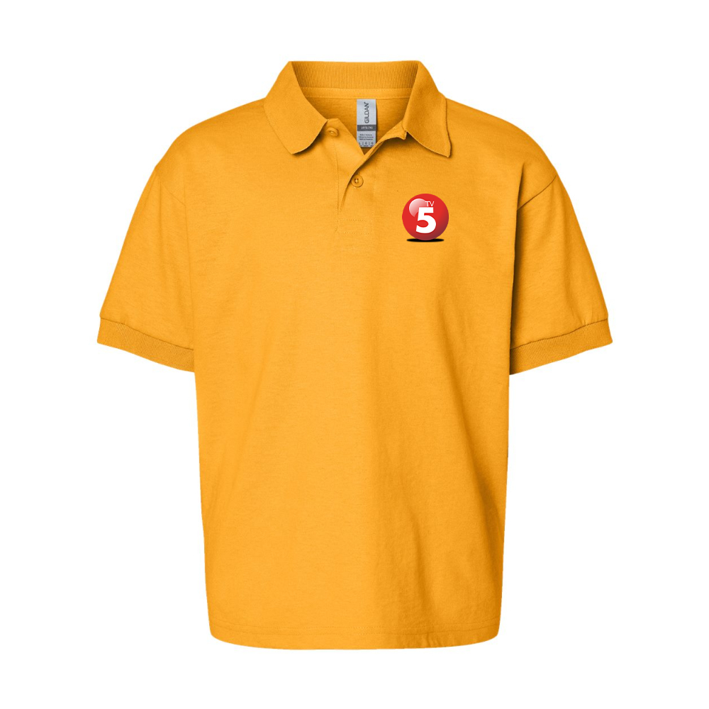 Youth ABC TV5 Logo Gildan Dry Blend Jersey Polo