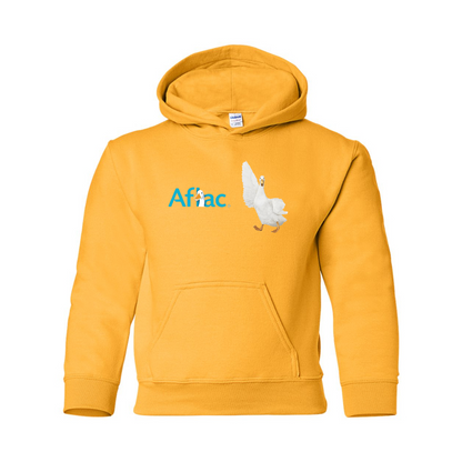 Youth Aflac Logo and Duck Gildan Heavy Blend  Hooded Sweatshirt