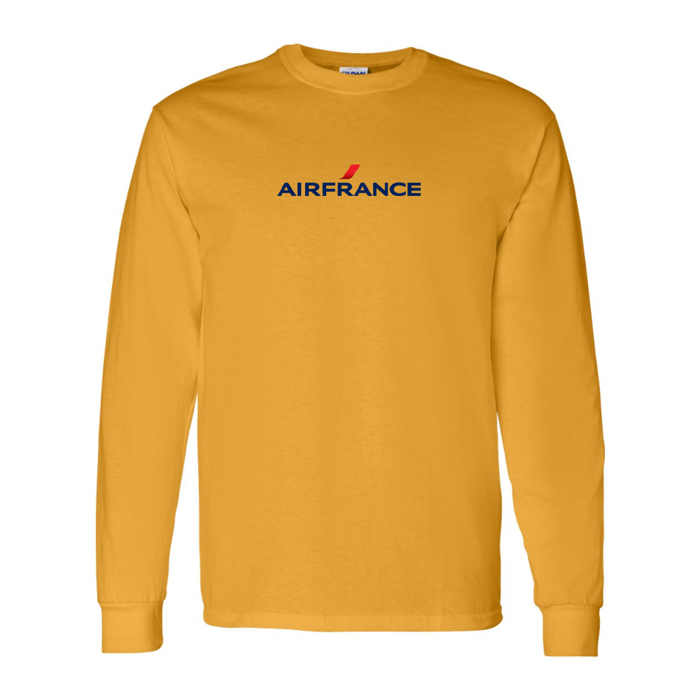 Men's Air France Logo Gildan Heavy Cotton Long Sleeve T-Shirt