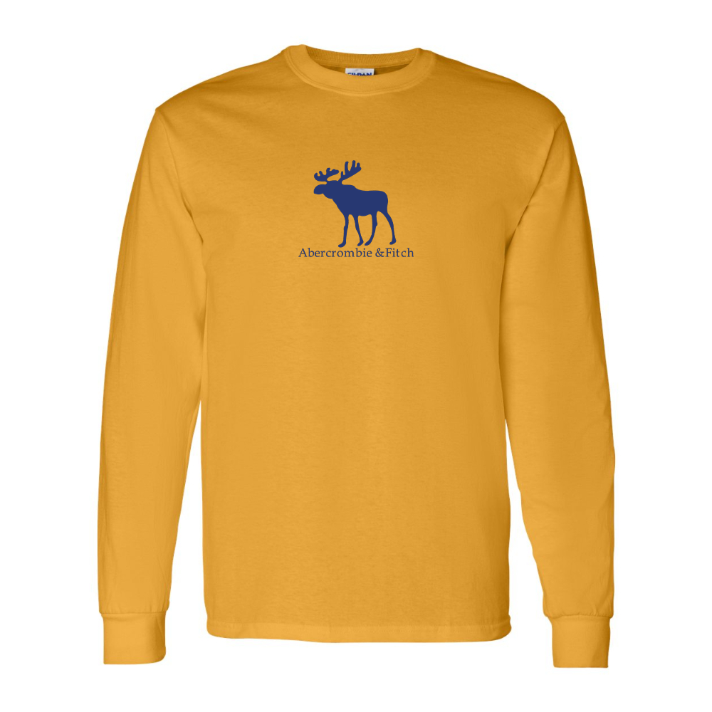Men's Abercrombie & Fitch Moose Logo Gildan Heavy Cotton Long Sleeve T-Shirt